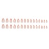24 Pcs French Tip Pink Press on Nails Short Almond