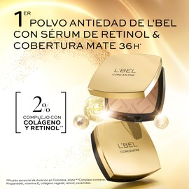 L'BEL - Concentré Total Polvos Compactos Antiedad Color Golden 300 10 g, Triple Poder Antiedad, Polvos Antiarrugas, Protección Solar FPS 15, Cubren, Suavizan y Previenen Arrugas, Acabado Mate
