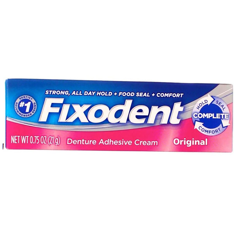 Fixodent Denture Adhesives Cream, Original - 0.75 Oz (Pack of
