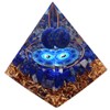 Gold Stone Orgonite Pyramid Figurine, Natural Stone, Power Stone, Purification,