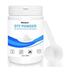 DTF Powder for Sublimation on Cotton 19.4oz / 1.21lbs, White DTF Pretreat Hot Melt Adhesive Powder for All Transfer Printer Direct Print on Dark or Black Fabric