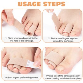 FOSDICK Pack of 20 Finger Splints, Breathable Buddy Loops Finger, Trigger Finger Splint, Adjustable Finger Bandage, Finger Bandages for Relief and Support of Injured Fingers Toes