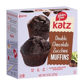 Katz Gluten Free Double Chocolate Zucchini Muffins. A Rich Chocolate Muffin With Melty Chocolate Chip And Fresh Zucchini, Dairy Free, Soy Free, Nut Free. Kosher 8 Oz (1 Pack)