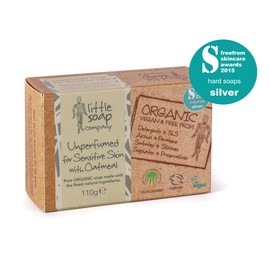 Little Soap Organic Unperfumed Soap Duo Pack - Vegan, Cruelty Free, No SLS or Parabens, Perfect for Sensitive Skin, Gifts for Women & Men, 110g x 2