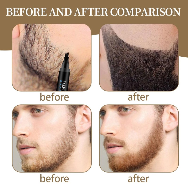Beard Filler Pen, Beard Filler Pen with Beard Brush, Effective