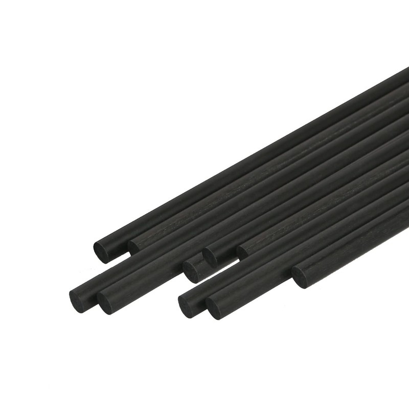 Ohamtes 10 Pcs Diameter 3mm Carbon Fiber Rod, Solid Brushed