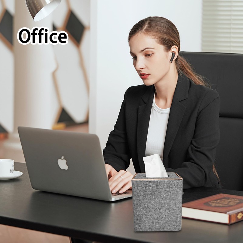 XNONE Tissue Box Cover Pu Leather Tissue Box Holder Square