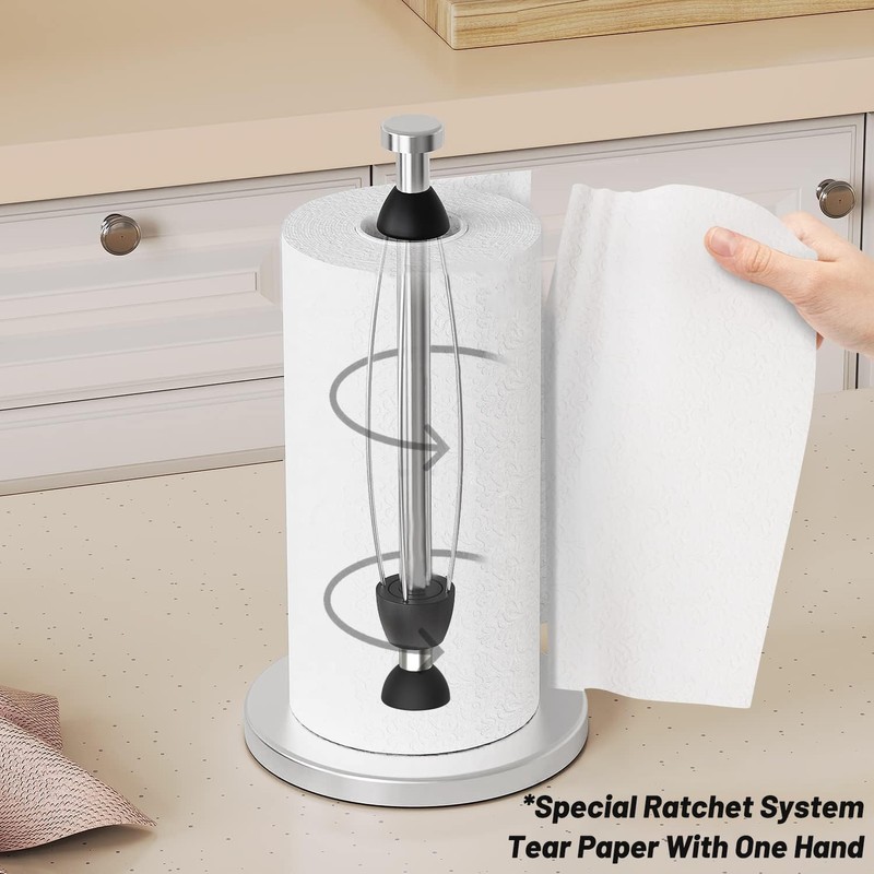 VEHHE Paper Towel Holder Countertop, Stainless Steel Paper Towel Holder