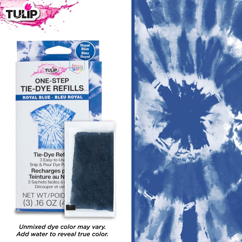 Tulip One-Step Tie-Dye Kit Dye Refill Packs, Royal Blue