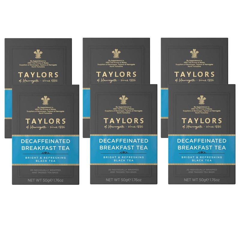 Taylors of Harrogate Decaffeinated Breakfast Tea, 20 Tea Bags (Pack