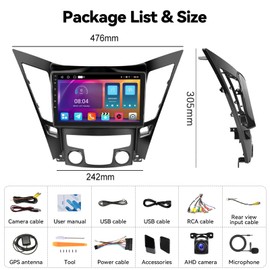 SIXTOP [2+64G] Android Car Stereo for Hyundai Sonata 2010-2015 with Carplay Android Auto Mirror Link Change Theme 9 inch Touchscreen FM RDS EQ Bluetooth WiFi GPS+Camera & MIC