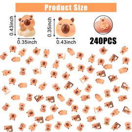 VZZNN 120 Pcs Tiny Capybara Figures for Miniature Animal Desktop Tabletop Outdoor Craft Decor, Mini Resin Capybara Fairy Garden Micro Landscaping Decoration