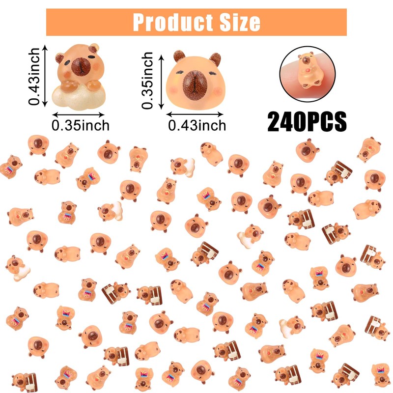 VZZNN 120 Pcs Tiny Capybara Figures for Miniature Animal Desktop