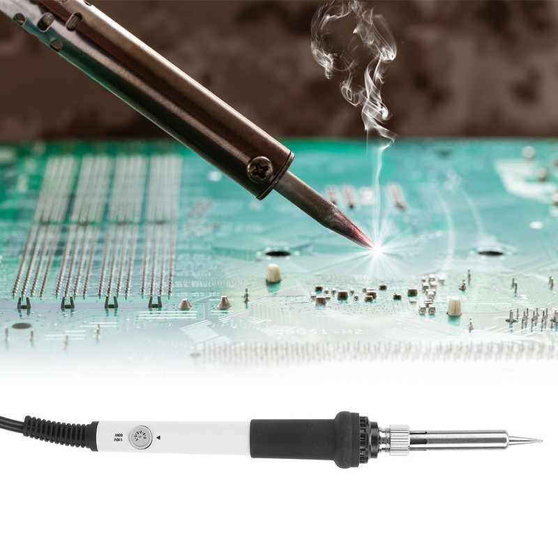 15Pcs Electric Soldering Iron Set Adjustable Temperature 60W White Welding