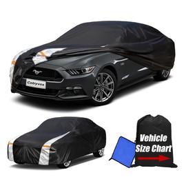 [2024 Upgrade] 10-Layer Waterproof Car Cover. See Vehicle Size-Chart for Accurate Fit. All Weather Full Outdoor Covers. Ford Mustang, Chevy Camaro Corvette, etc. Sun Snow Rain. C4 (See Size Chart)