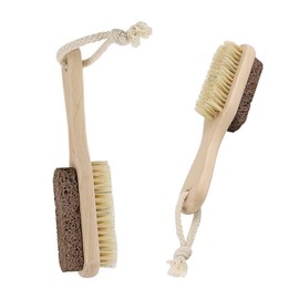 Ipetboom 2pcs Double Side Foot File Pedicure Foot Callus Brush Remover Pumice Stone Scraping Plate Bamboo