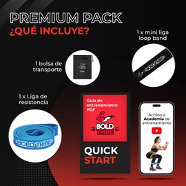 BOLD TRIBE Liga de Resistencia Celeste No. 3 - Banda Elástica de 18-36 kg - Bandas de Resistencia para Ejercicio - Cross Training, Calistenia y Entrenamiento Funcional - Gym en Casa