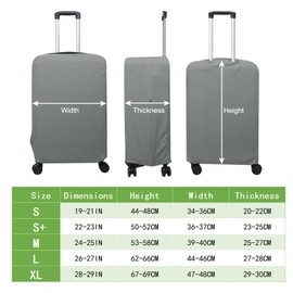 PATIKIL Luggage Cover, Suitcases Covers Elastic Carry on Cover Protector Washable Scratch-Resistant Fits 19-21 Inch Luggage for Travel Business Trips, Gray