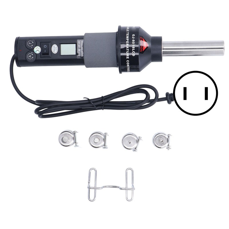 6Pcs Hot Air Gun LCD Digital Display Adjustable Portable Heating