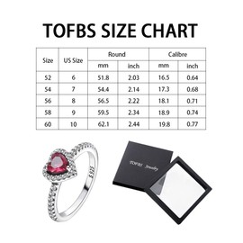 TOFBS Raised Heart Rings 925 Sterling Silver Cubic Zirconia Ring Statement Friendship Rings Engagement Ring Wedding Rings Promise Rings Jewellery Gift for Women, Sterling Silver, No Gemstone