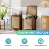 SMIBUY Double Laundry Hamper with Lid, 120L Bamboo Laundry Basket