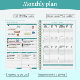 Large Budget Planner Monthly Finance Organizer with Expense Tracker to Manage Your Money Effectively, Undated Budget Book/Finance Planner/Account Book 12 Month 1 Year Use Start Anytime 7" x 10"
