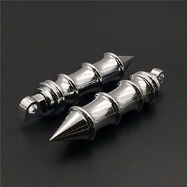 HONGK- Motorcycle Chrome Bamboo Style Foot Peg Foot Rest Compatible with FLSTFB FAT BOY XL883 DYNA FXDF FLSTF SOFTAIL XL Road King Sporster FXCW FXCWC FXS FXSB FXSBSE [B01BI81U88]