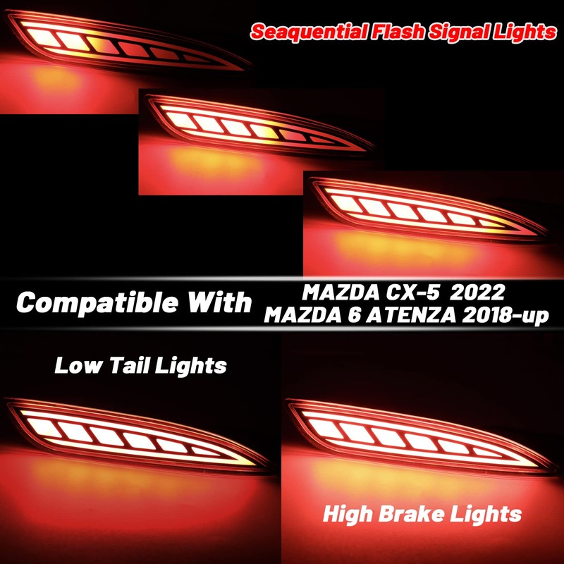 GEEGEETOP Red Lens LED Rear Bumper Fog Light Assembly Compatible