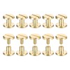 sourcing map 10Pack Brass Chicago Screws, 4x5x10mm Flower Texture Flat