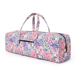 Boulder Bee | Yoga Mat Bag | Large Yoga Mat Carrier with Wet Pocket | Yoga Gifts | Gym Tote Bag for Women | Paisley Patterns (Pink)