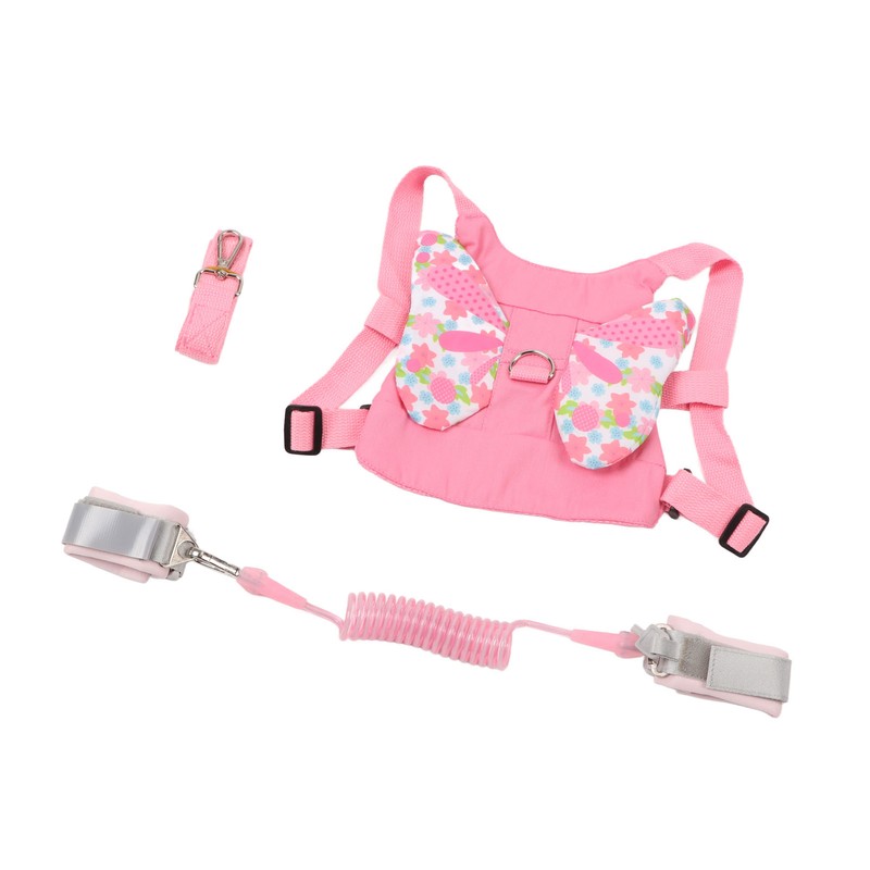 Toddler Harness Leashes with Retractable Wrist Link Pink 1.5M Rope