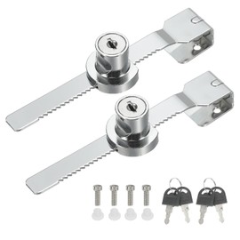 PATIKIL Sliding Glass Cabinet Lock, 2Pcs Keyed Different Zinc Alloy Single Swing Showcase Lock No Drill Glass Door Lock for 8mm Glass Door, Silver