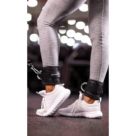 Fitgriff® Padded Foot Straps V1, Pack of 2, for Fitness Training on the Cable Machine, Ankle Straps for Men and Women, multicolour