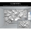 WFBHUA-3d Gray Floral Wallpaper Mural Black and White Embossed Peony