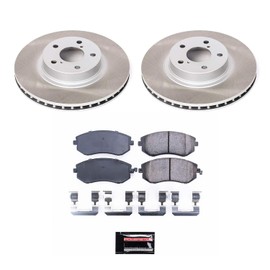 Power Stop SC1124 Front Brake Kit With Semi-Coated Brake Rotors and Ceramic Brake Pads & Hardware For Saab 9-2X 2005-2006 | Subaru Impreza 2002-2010 | Subaru Legacy 2002-2004 [Application Specific]