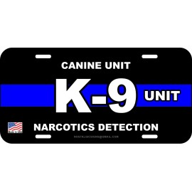 NOSTALGIC TAGS K9 K-9 UNIT DOG POLICE CANINE NARCOTICS DETECTION ALUMINUM METAL LICENSE PLATE - A