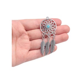 Acxico 10pcs Antique Silver Dream Catcher Charms for Jewelry Making Bracelets DIY Craft
