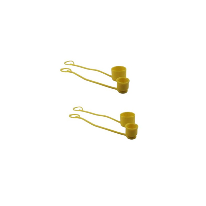 Yellow Rubber Dust Caps/Plugs For 1/2 Body Flat Face Hydraulic