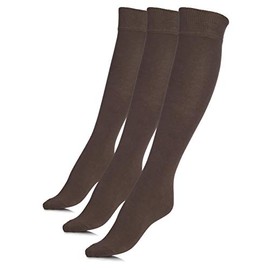 Junix Women’s Bamboo Knee High Socks 3 Pack Business Casual for Shoe Size 5-8 & 8-11 (Shoe Size 5-8, Brown)