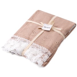 Booulfi Receiving Baby Blankets for Boys Girls, Outdoor Cotton Knit Crib Blanket, Beige Fall Thick Blanket Infant Baby Essentials