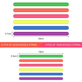 18 Pieces of Colorful Elastic Noodle Strings, Fingertip Sensory Toys, Venting Toys, Used To Reduce Stress and Ease Anxiety, Suitable for Children and Adults. (6 Colors)