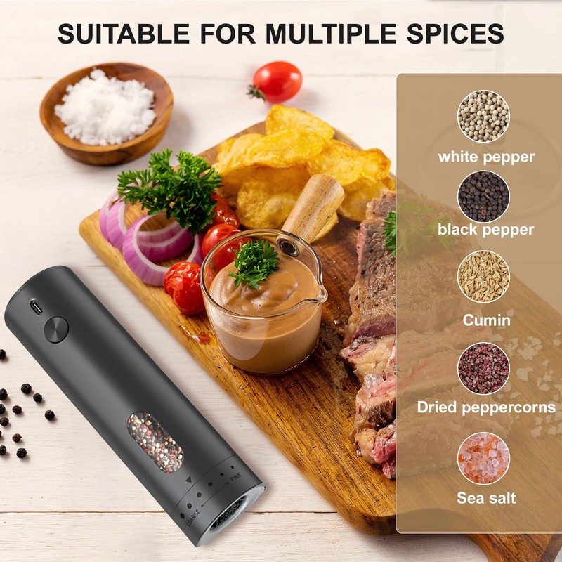 Macina pepe e sale elettrico, 110ml macina sale pepe USB