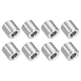 uxcell 8Pcs 304 Stainless Steel Spacer 3/8" OD x 3/16" ID x 3/8" Length(10x5x10mm) Screw Standoff Bushing Plain Finish Unthreaded Round Metal Spacer for M3 Screws Bolts and Rods, Silver