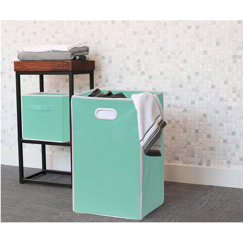 Simple Houseware Foldable Closet Laundry Hamper Basket, Turquoise