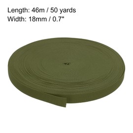 sourcing map Elastic Bands for Sewing 0.7"(18mm) 50 Yards Army Green Knit Elastic Spool High Elasticity for Wigs, Waistband, Pants