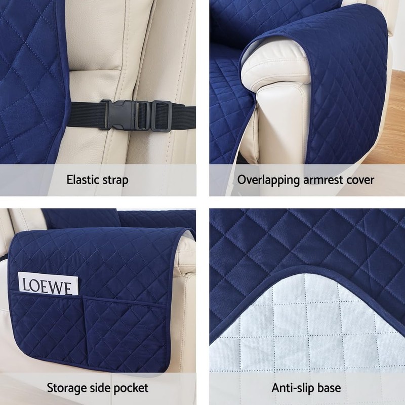 Artiss Recliner Chair Cover Slipcover Quilted 100% Water Resistant Nonslip