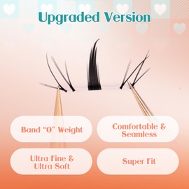 GEMERRY Lash Clusters Natural Cluster Lashes Wispy Cluster Eyelash Extensions Lash Extension Clusters DIY at Home Eyelash Clusters