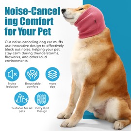 UUREED Dog Calming Hoodie Ear Muffs Noise Protection, Dog Hoodie Hematoma Ear Wrap, Ear Covers for Bath, Thunderstorms
