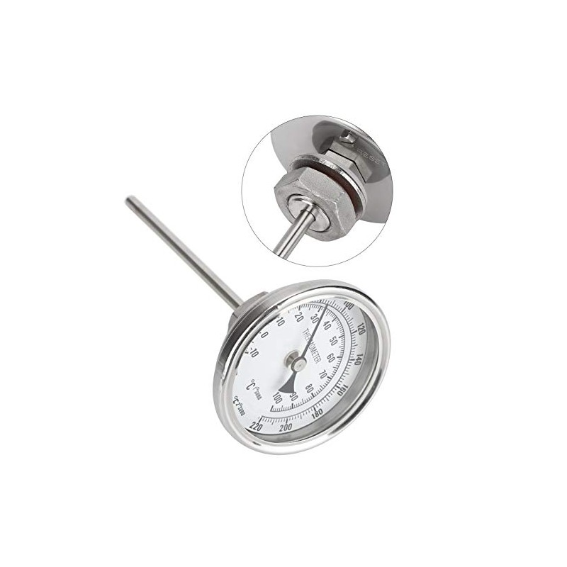 Termómetro De Dial, Termómetro De Acero Inoxidable Con Rosca 1/2