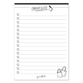 Set of 3 Shopping List Notepads, DIN A6, 50 Sheets, Shopping Pads with Pre-Printed for the Kitchen, Handbag, Car, Organiser Made of Paper for Tear-Off I dv905
